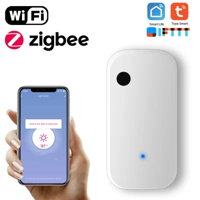 Tuya wifi zigbee sensor de luz casa inteligente sensor iluminação app controle ligação lux detector brilho iluminação automação