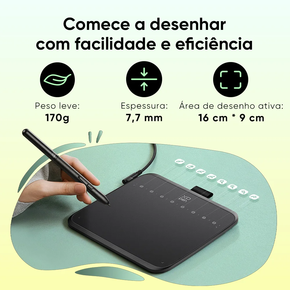 XPPen Deco 640 Graphics Tablet 16K Pressure Levels 16x9cm Drawing Area with 8 Keys 60 Tilt for OSU Game Android Windows Mac - Image 3