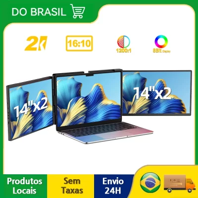 Cdisplay 2K 14 inch Three Screen Display Portable Monitor 2240*140016:10 USB-C HDMI Screen Extender for 13"-17" Laptop PC