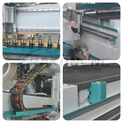 1325 Woodworking Cnc Carving Cutting Machine With Linear Changer Magazine12 Tools 9kw Spindle Wood Router Cnc