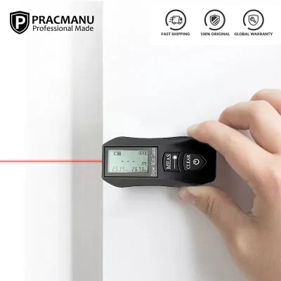 Pracmanu-High Precision Mini Laser Rangefinder, Digital Distance Meter, Recharge USB, Ferramenta de Medição, 30m