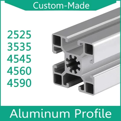 2525 3535 4545 4560 4590 45135 Perfil de alumínio Trilho linear Feito sob medida Estrutura de metal Extrusão CNC Máquina de peças de impressora 3D
