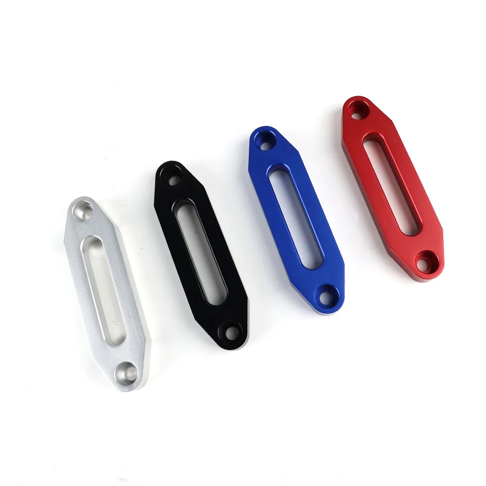Fairlead Hawse de alumínio para guia de chumbo de cabo de corda de guincho sintético vermelho/preto/azul/prata novo