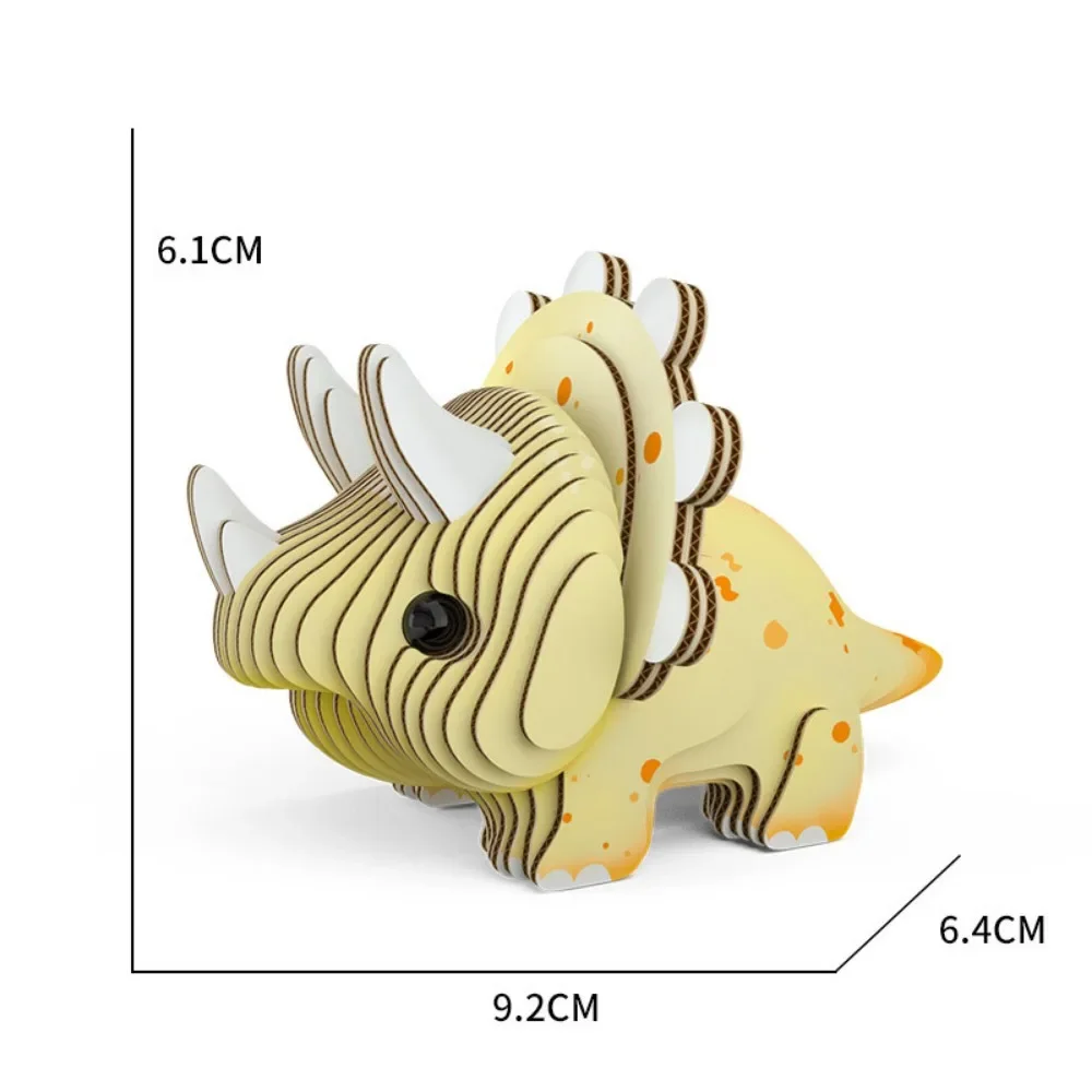 3D Dinosaur Paper Puzzle para crianças, DIY, montagem, adesivos de animais, interesse, mão na habilidade, conjuntos de brinquedos para crianças, presente artesanal - Image 6