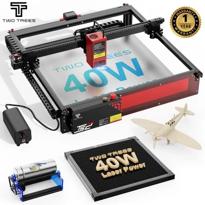 Twotrees TS2-40W poderoso gravador a laser de aço inoxidável metal máquina gravura a laser cnc ferramentas madeira para cortar mdf acrílico leathe