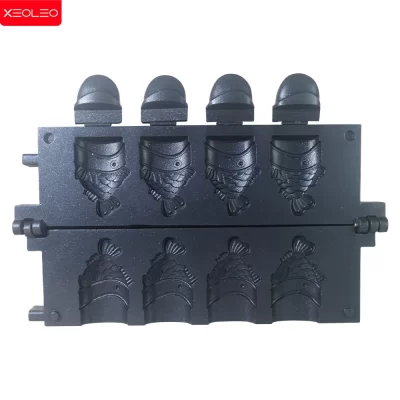 Xeoleo 4 peças de molde para fazer waffle em forma de peixe de boca aberta taiyaki placa antiaderente