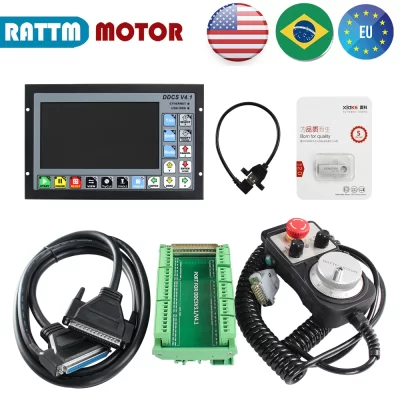 【BR US CZ】 Controlador de movimento offline CNC de 4 eixos DDCS V4.1 + volante pendente MPG com parada eletrônica para máquina roteadora de torno