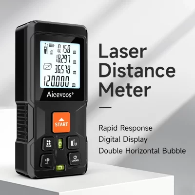 Aicevoos telêmetro laser digital 50m 70m 100m 120m medidor de distância a laser trena fita métrica laser roleta range finder