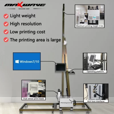 Venda Quente Robô impressora de parede ai 4k hd, automático, 3d, 5d, inteligente, vertical, ilimitado, mural, máquina de impressão de parede, telefone, controle remoto