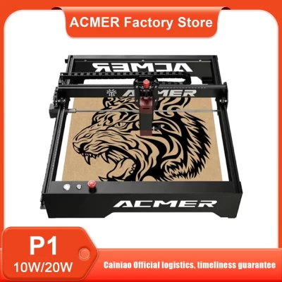 Máquina de gravação a laser ACMER P1 20W com cabeça de laser de 10W para metal, madeira, acrílico, máquina cortadora de gravador a laser 400x410cm