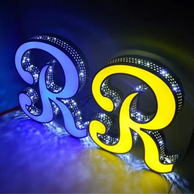 Personalizado 3d de aço inoxidável luz publicidade efeito diamante iluminado carta sinal logotipo do negócio led número da casa ao ar livre à prova dwaterproof água