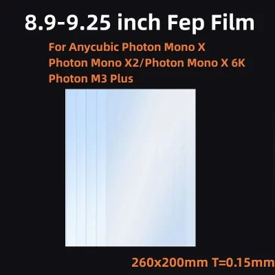 8.9 Polegada filme fep 260*200*0.15mm para anycúbico photon mono x 4k 6k m3 plus elegoo saturno peças de impressora 3d acessórios lcd sla