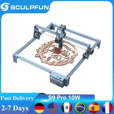 Sculpfun s9 atualizado máquina de gravação a laser 10w ultra-fino feixe laser moldar tecnologia acrílico gravador máquina de corte 410x400mm