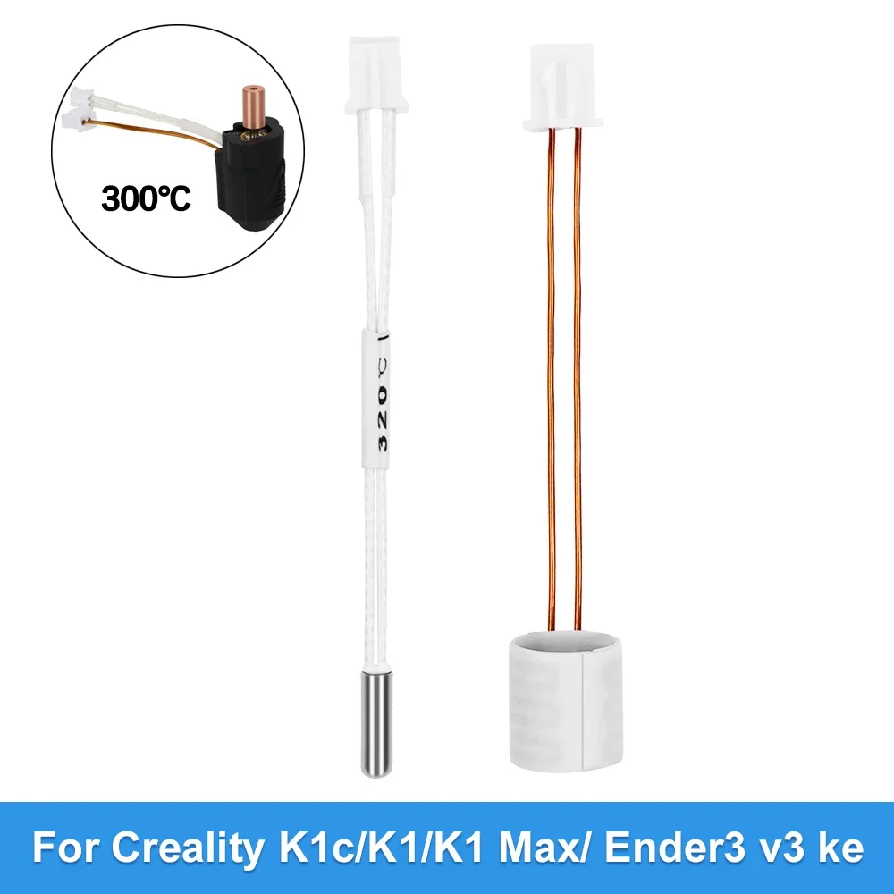 Para Creality K1/K1C/K1 Max/Ender 3 V3 KE Hotend Tubo de aquecimento cerâmico 24V60W 300 ° Sensor Thermeistor C Alta Condutividade Térmica