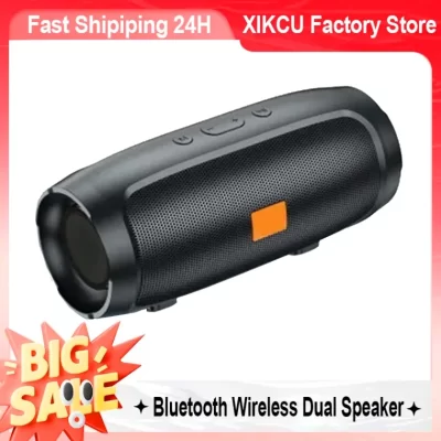 Xikcu portátil bluetooth alto-falante duplo estéreo ao ar livre tfusb reprodução fm transmissão de voz subwoofer 50 alto-falante sem fio