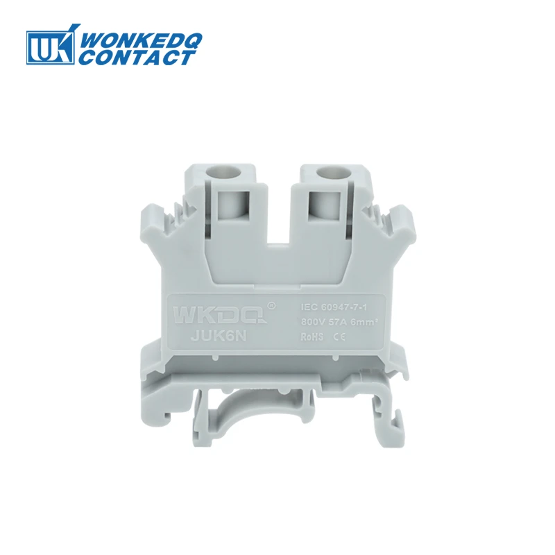 10Pcs UK 6N Screw Feed-through Wire Connector UK 6 mm² Universal Plug Multi-Color Electrical DIN Rail Terminal Block UK6N - Image 4