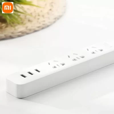 Original xiaomi casa inteligente tomada de energia eletrônica carregamento rápido 3 usb com 3 soquetes plugue padrão para vida em casa inteligente