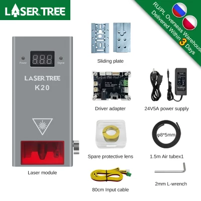 Árvore a laser 20w 10 5 cabeça de laser de potência óptica 450nm luz azul módulo laser ttl para gravador cnc ferramentas de corte de madeira diy