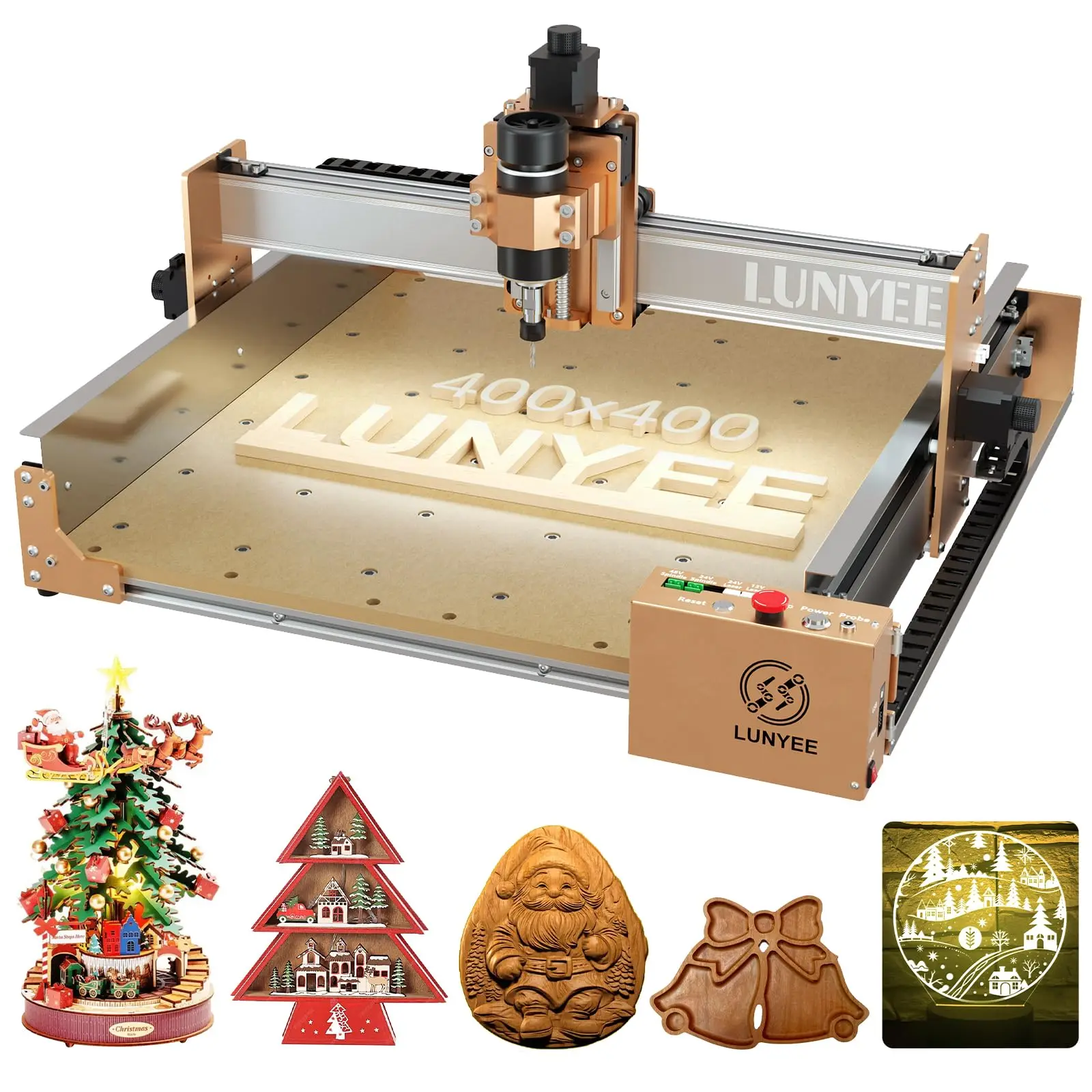 Sunyee 4040 pro máquina roteadora cnc, máquina de gravação cnc de 3 eixos, design de parafuso esférico de eixo z, adequado para madeira, acrílico e alumínio