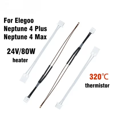 Aquecedor de cartucho 20v 80w 320 ℃ Termistor para Elegoo Neptune 4 Plus Hotend Neptune 4 Max Hotend Kit de atualização aquecimento cerâmico