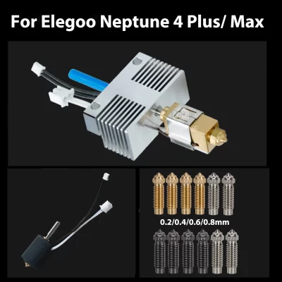 Para elegoo netuno 4 plus hotend 20v 60w totalmente montar hotend de metal para elegoo netuno 4 max hotend acessórios de impressora 3d