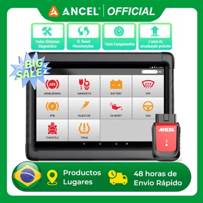 Ancel-X6 OBD2 Scanner Automotivo, Profissional, ABS, SRS, Óleo, EPB, BMS Reset, Todo o Sistema, OBD 2, Car Diagnostic Scan Tools