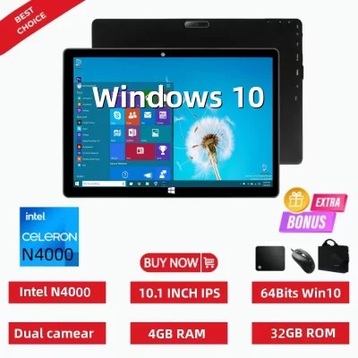 Big Sales Max111 10.1 INCH Intel N4000 CPU 64Bit Windows 10 Tablets 4GBDDR-RAM 32GB ROM USB 3.0 1280 x 800IPS HDMI