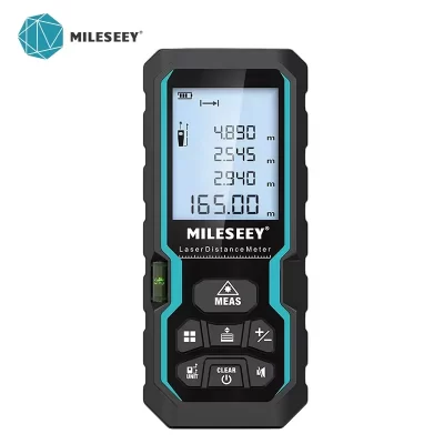 Mileseey UZ S6 Medidor de distância a laser 40m/120m, telêmetro com bolha de nível, display LCD com retroiluminação, ferramentas de medida para casa