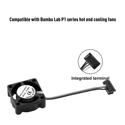 Cooling Fan For Bambu Lab X1/X1C Hotend With Cable Rapid Cooling Fan For Bambu P1 P1S P1P 2510 Fan 3D Printer Part Accessories