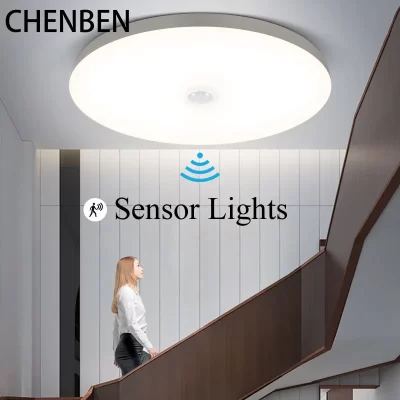 Sensor inteligente led luz lâmpada do teto moderna casa interior corredor led pendurado luminária de indução sala estar luminária lâmpadas