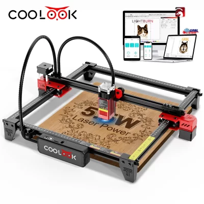 Coolook máquina de gravação a laser CK1-55 5.5w metal vidro gravador a laser controle wi fi mdf madeira ácido acrílico máquina corte