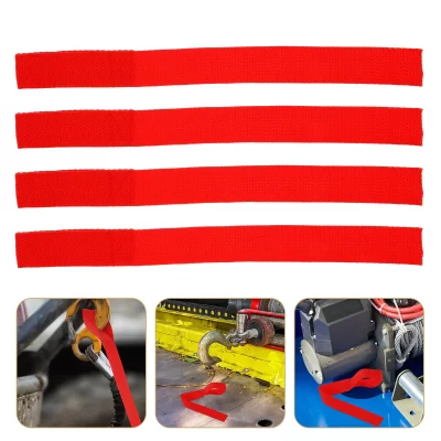 4 pces guincho cinto vermelho reboque cinta para caminhões barco reboque correias resistentes trela