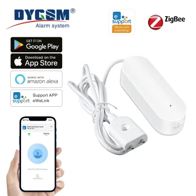 Ewelink-Água vazamento Detector Alarme, Overflow Security Alarm System, Alerta de inundação, funciona com Zigbee Gateway, Zigbee 3.0