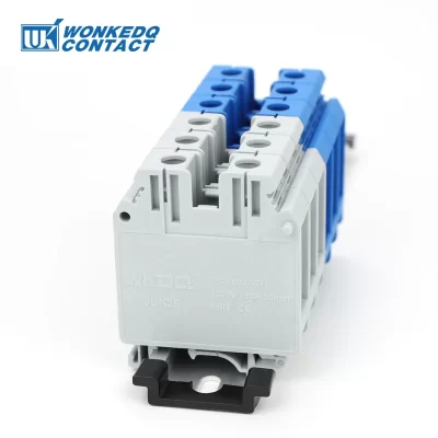 UK-35 Din Rail Terminal Block Screw 35mm² Wire Electrical Connector, Universal Feed-Through Strip Plug Connection UK35