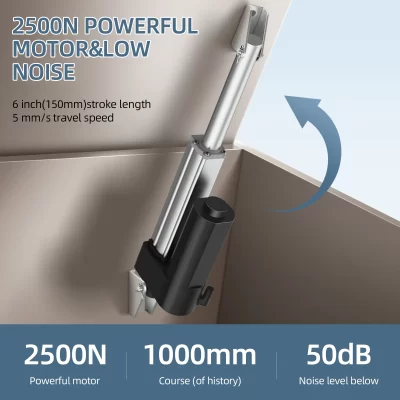 Atuadores lineares dc 24v, motor elétrico 2500n, atuador resistente, elevador 30-1000mm, comprimento de curso para massagem, cuidados, cama, suporte de elevação