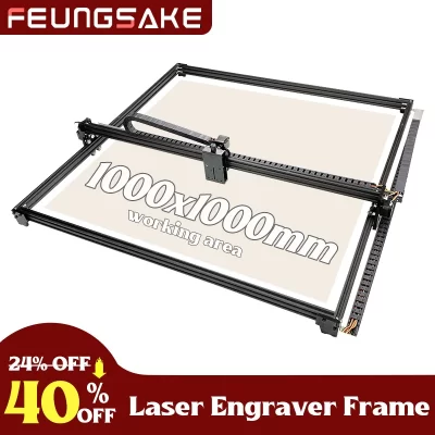 MONTHLY PROMOÇÃO Kit de estrutura de gravador a laser grande 100X100cm Kit de máquina de corte de madeira para gravação em metal Placa de controle Grbl