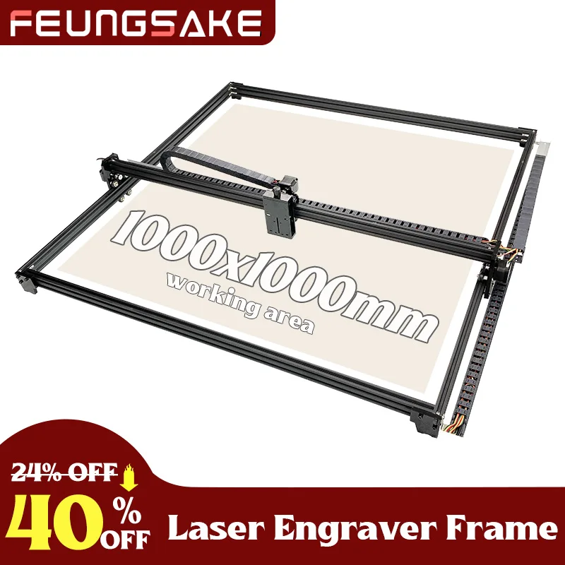MONTHLY PROMOÇÃO Kit de estrutura de gravador a laser grande 100X100cm Kit de máquina de corte de madeira para gravação em metal Placa de controle Grbl