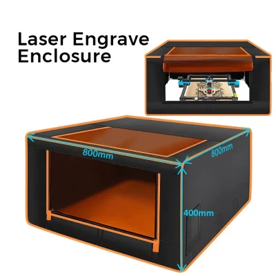 Tenda de gabinete para máquina de corte e gravação a laser Twotrees 800x800mm com exaustor de fumaça compatível com a maioria das máquinas a laser