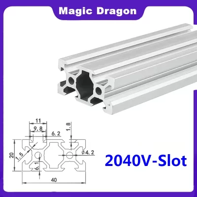 2040 peças de impressora 3d 2040 perfil de alumínio padrão europeu v slot trilho linear anodizado 100-1000mm extrusão peça cnc