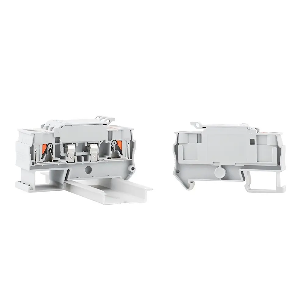 5Pcs Din Rail Terminal Blocks PT 4-HESI Gray Connector Push In Spring Fuse Terminal Block Connector Screwless Fuse Holder - Image 5