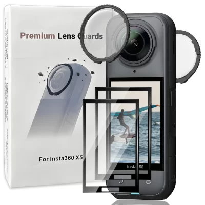 Protetor de lente de vidro óptico 2 em 1 para insta360 x5 e cobertura total 99% hd protetor de tela-acessórios para câmera insta 360 x5