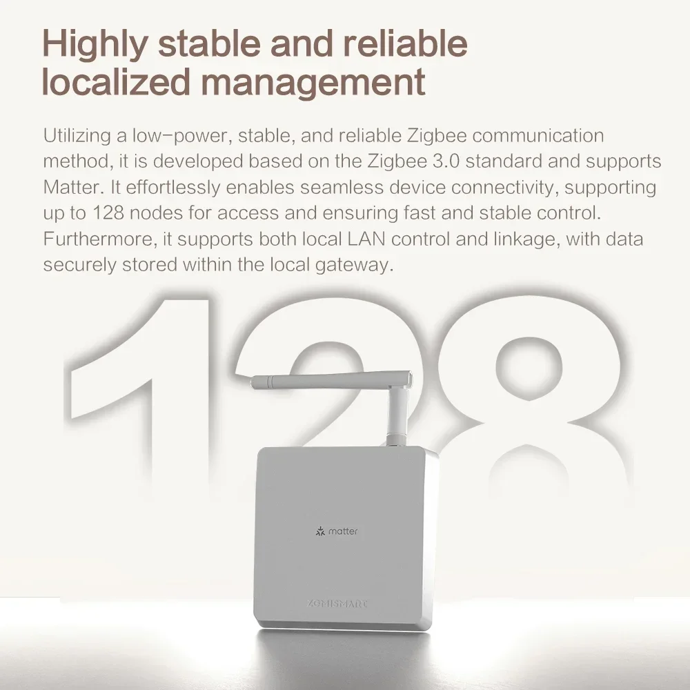 Zemismart m6 hub matéria zigbee gateway com antena funciona com tuya homekit google home smartthings app controle dispositivos zigbee - Image 3