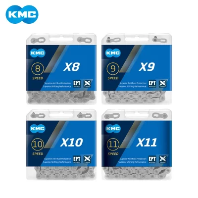 Corrente de bicicleta kmc x8 x9 x10 x11 x12 mtb correntes de bicicleta 8 9 10 11 12v corrente de bicicleta de estrada mountain bike para shimano/sram peças de bicicletas