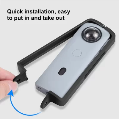 Quadro protetor para ricoh theta sc2 pc abs plástico com adaptador de montagem & parafusos