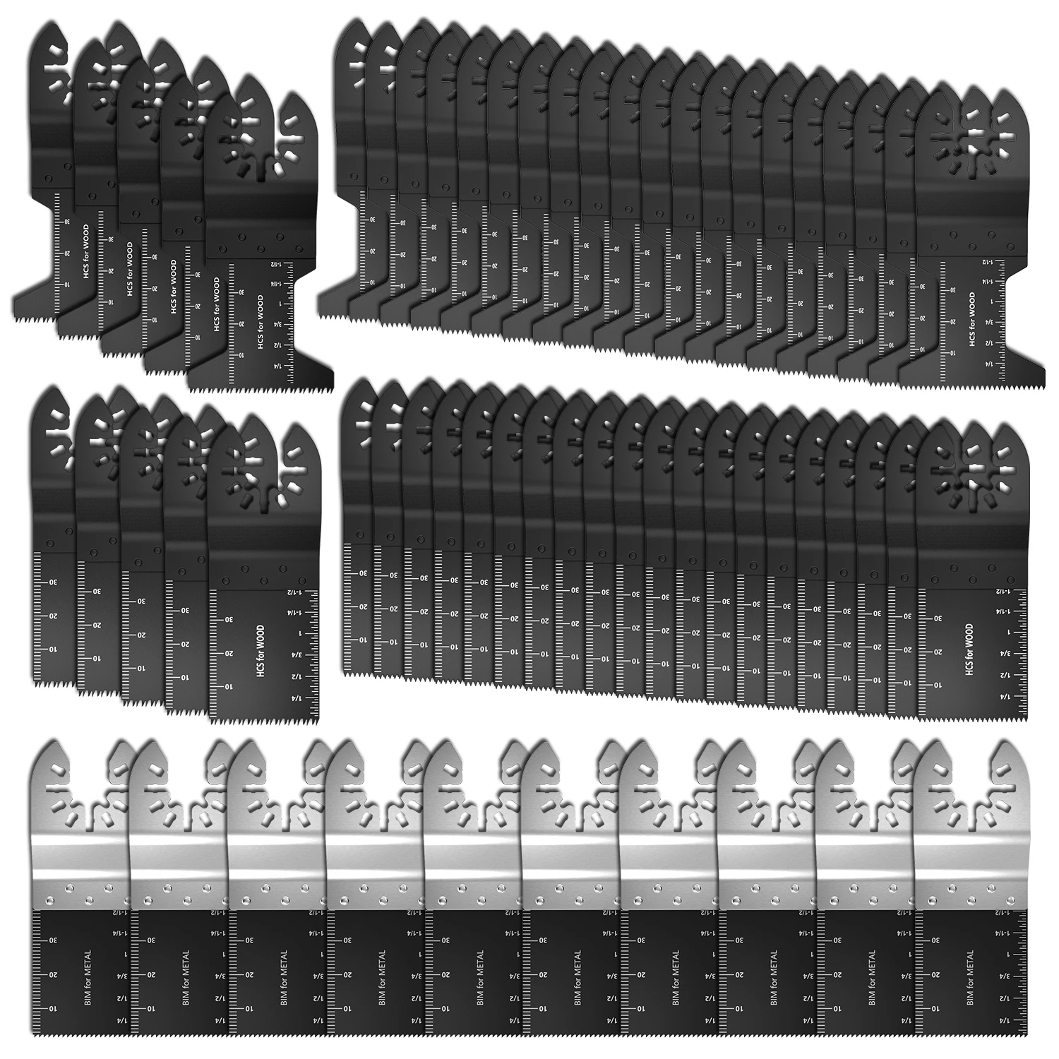 60 pacote multiferramenta lâminas hcs mix oscilante lâminas de serra liberação rápida lâminas de corte ferramentas elétricas acessórios corte madeira metal