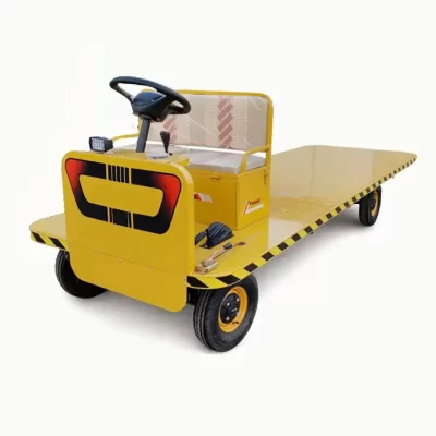 Carga pesada carregando caminhão de paletes elétrico com plataforma de bateria de 4 rodas de 1 tonelada