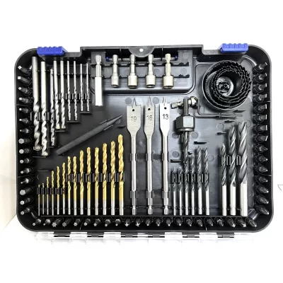 Conjunto de brocas hss 100 peças, ferramentas de construção de broca helicoidal, kit de hardware de caixa de plástico para perfuração de metal/madeira/béton