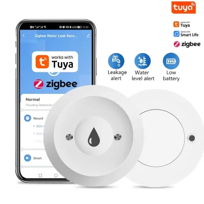 Tuya wifi/zigbee sensor de água alarme de vazamento detector de vazamento de inundação casa inteligente app controle remoto proteção de segurança em casa inteligente