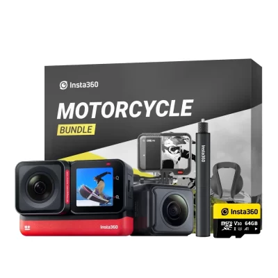 Insta360 X3 Câmera de ação esportiva de bolso 1/2 '' Sensor Panorama Cam - Kit de motocicleta e acessórios de X3/ONE X2/ONE RS Twin