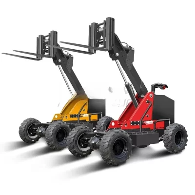 1 tonelada 1.5 ton ce 4 rodas motriz fazenda mini pequeno controle remoto off-road portátil todo-o-terreno paletes truck empilhadeira elétrica